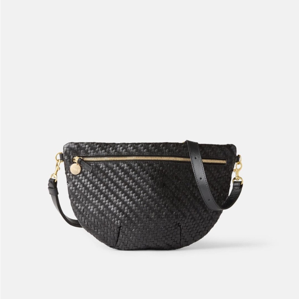 Clare V Black woven grande fanny Bag